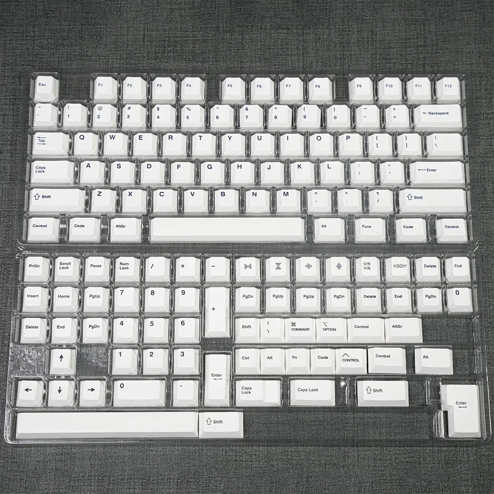 Tema branco minimalista altura original pbt sublimação keycap teclado mecânico 61/68/75/980