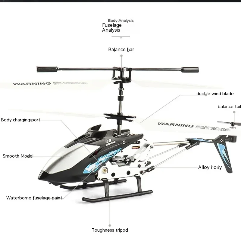 Helicóptero con Control remoto para niños, juguete de aleación de paso 3,5, resistente a caídas, con luces, carga Usb, modelo de avión con Control remoto