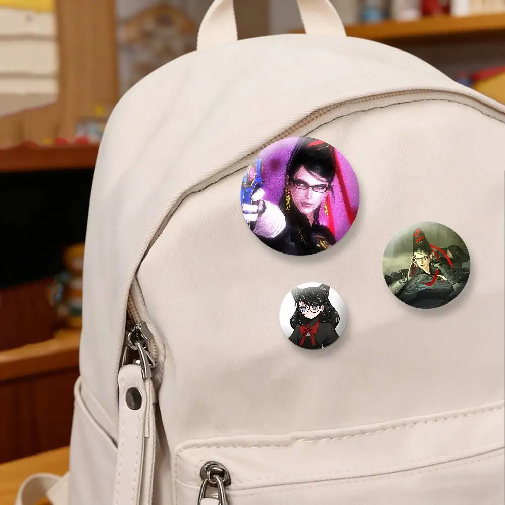 Game B-Bayonetta Button Pins Backpack Clothing Decor Brooch Badge Jewelry Gifts for Kids
