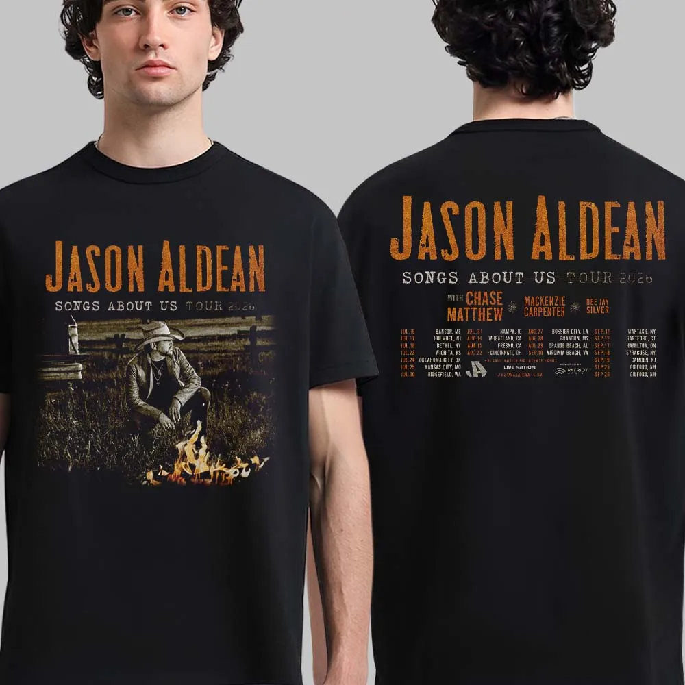 Jason Aldean Songs About Us Tour 2026 North America Dates Two Sided T-Shirt
