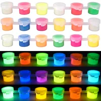 6Colors Acrylic Fluorescent Paint Glow In Dark DIY Painting Art Materials Arts Crafts Painting Tool DIY Graffiti Acrylic Pigment