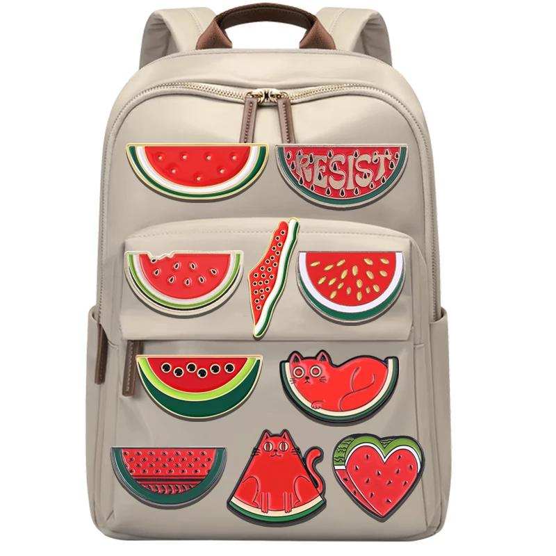 Fruit Watermelon Enamel Pin Cultural Symbol World Peace Freedom Handala Boy Brooches Lapel Badge Jewelry Gifts for Friends