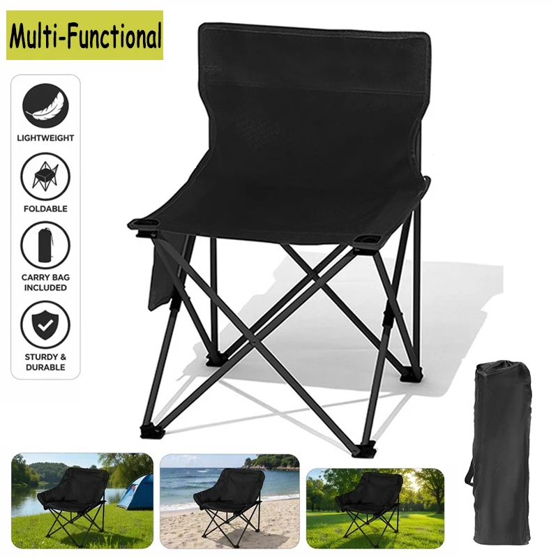 Portable Outdoor Folding Camping Chair with Side Pocket