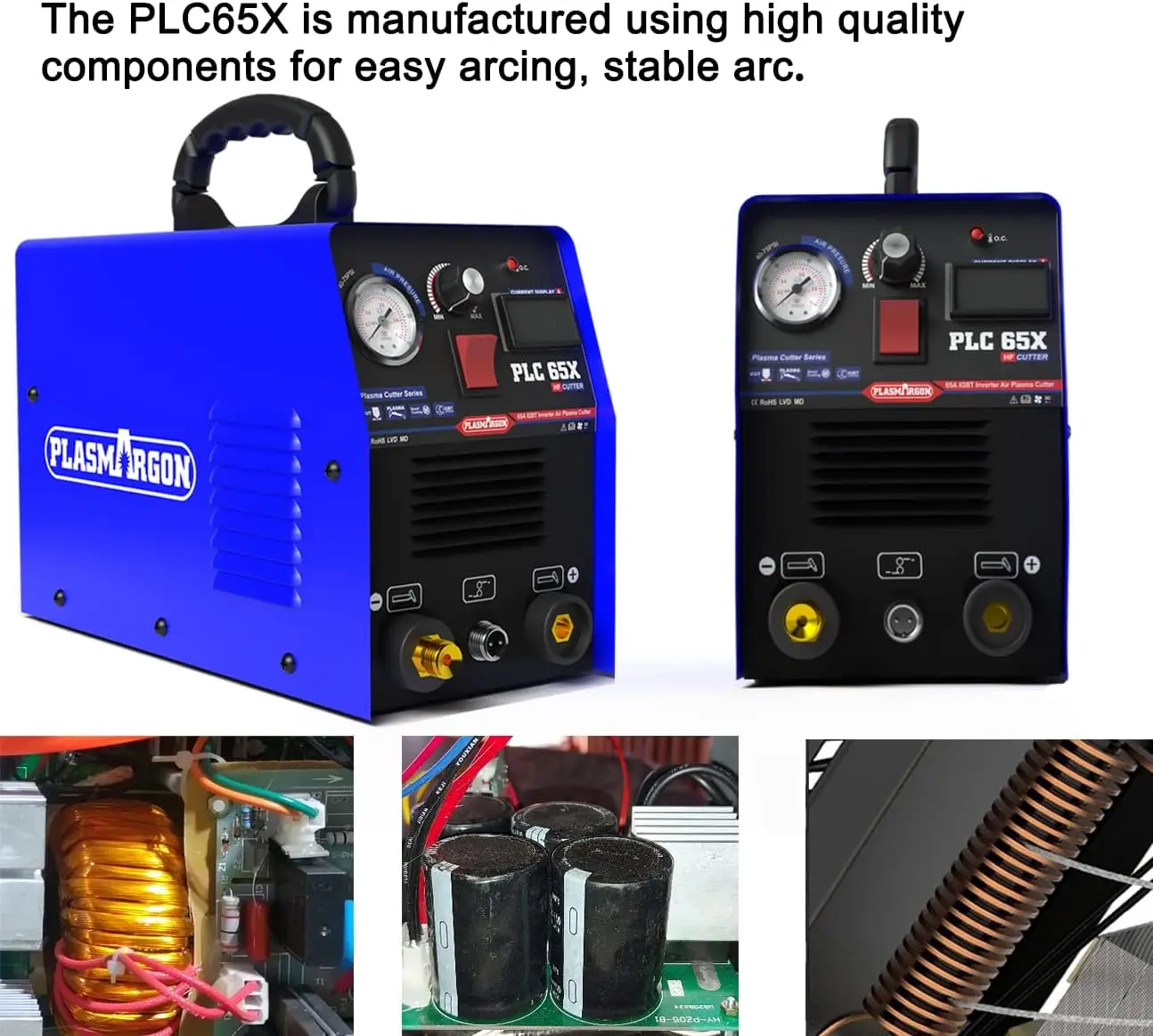 65 AMP Plasma Cutter PLC65 DC Inverter IGBT Tech -Precise Metal Cutting machine