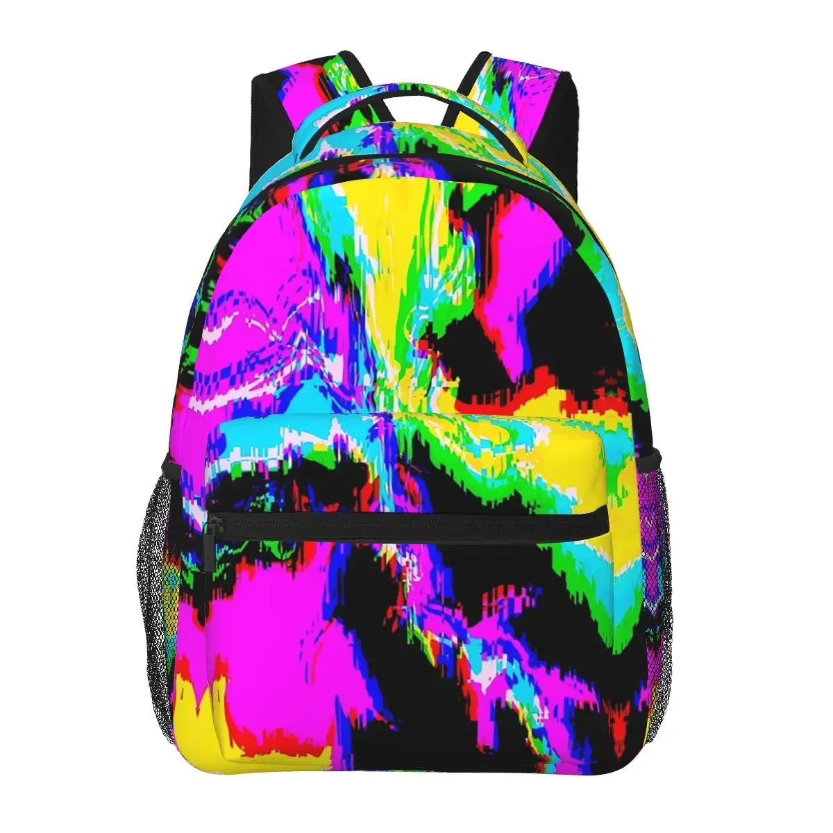 TV Glitch Backpacks Boys Girls Bookbag Students School Bags Cartoon Kids Rucksack Shoulder Bag Large Capacity