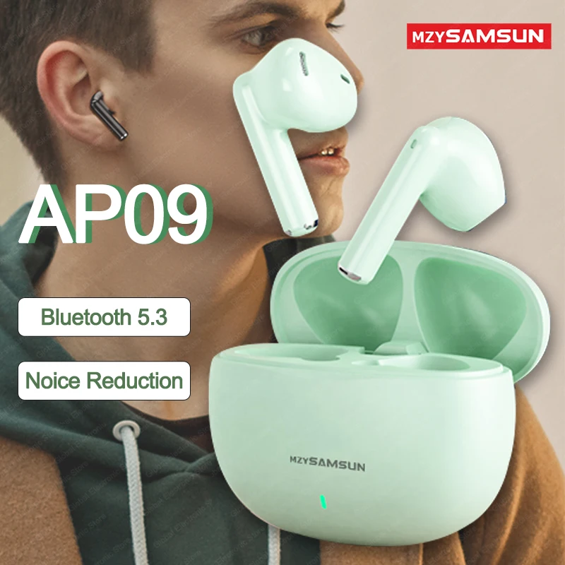 

Bluetooth5.3 Earphones AP09 Sports Wireless Headphones TWS Stereo Headsets Waterproof Wireless Earbuds With Mic For Phone