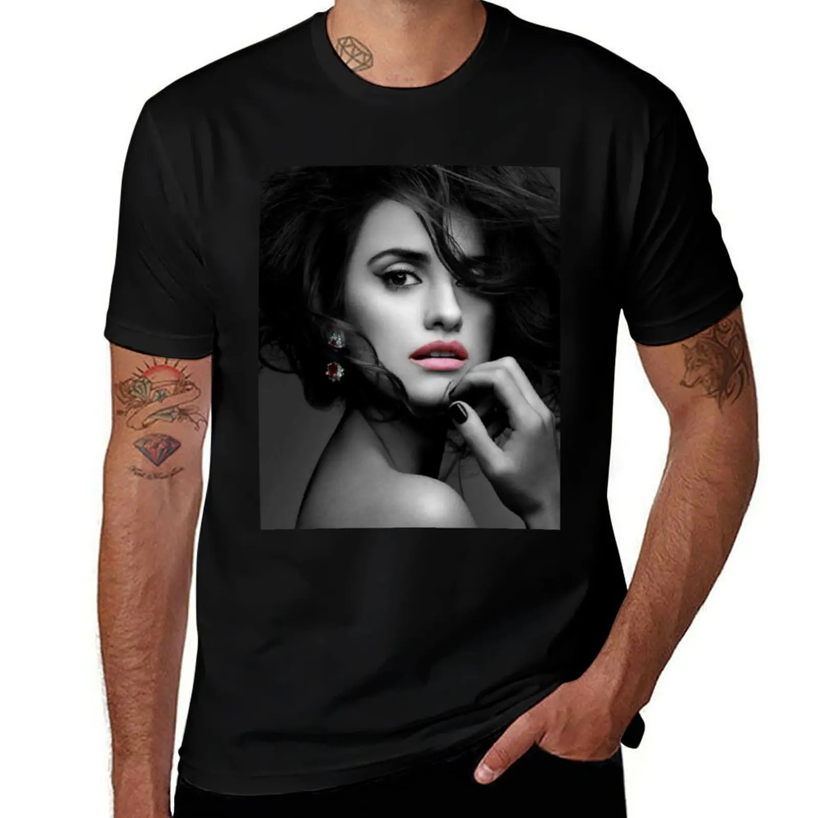Penelope Cruz T-Shirt Large Size Basic Casual T-Shirt