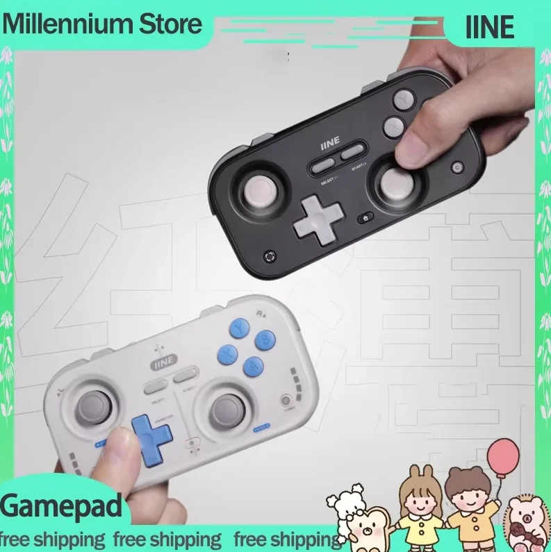 

IINE Palm-Sized Gamepads Wireless Bluetooth Retro Gaming Controllers 1000hz Hall Joystick Portable Android Ios Phones Pc Custom