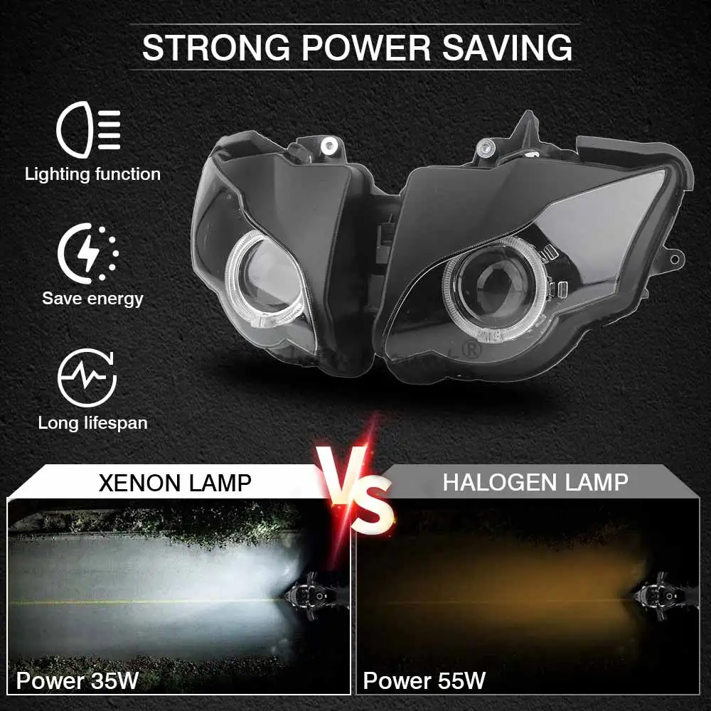 Motorcycle Headlight LED Lightss Projector Headlamp Assembly For Honda CBR1000RR 2008-2011 Custom Angel Devil Eyes Head Light