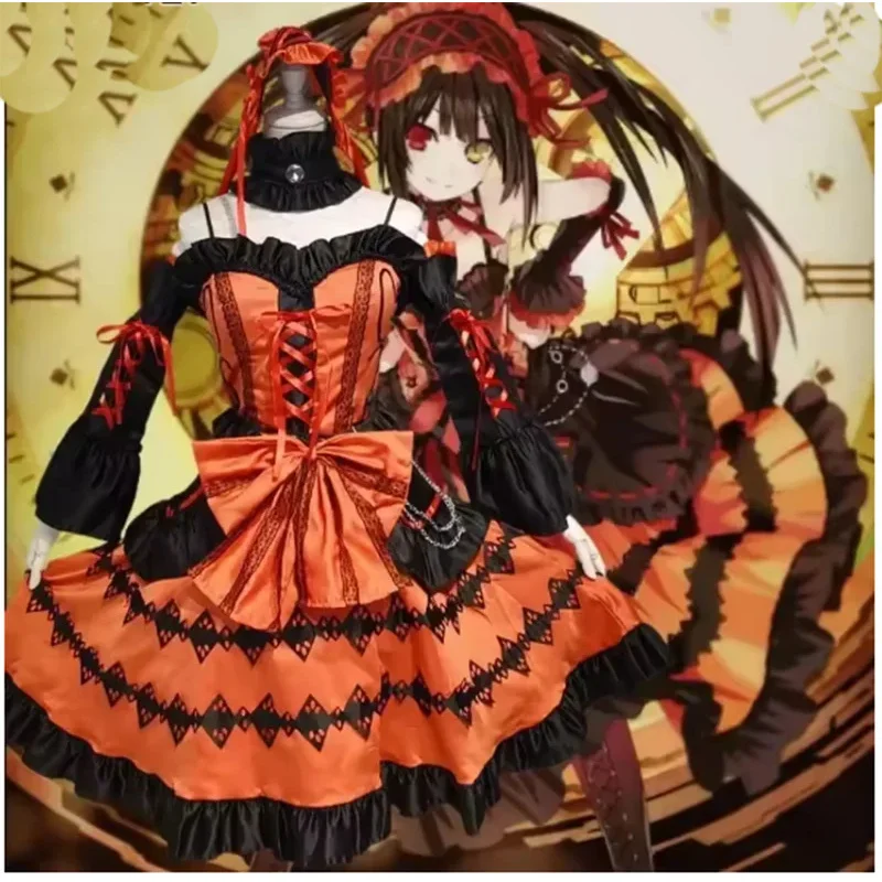 Costume de Cosplay Anime Tokisaki Kurumi, Date A Live, magnifique robe uniforme douce, vêtements de jeu de rôle pour fête d'halloween, scène 5 5ftu, 2026