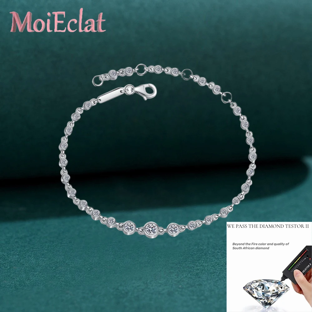 

Браслеты с пузырьками, белое/розовое золото 18 карат, муассанит с бриллиантом 0,84 карата, женский подарок на день Святого Валентина, день рождения, дочь, день для взрослых