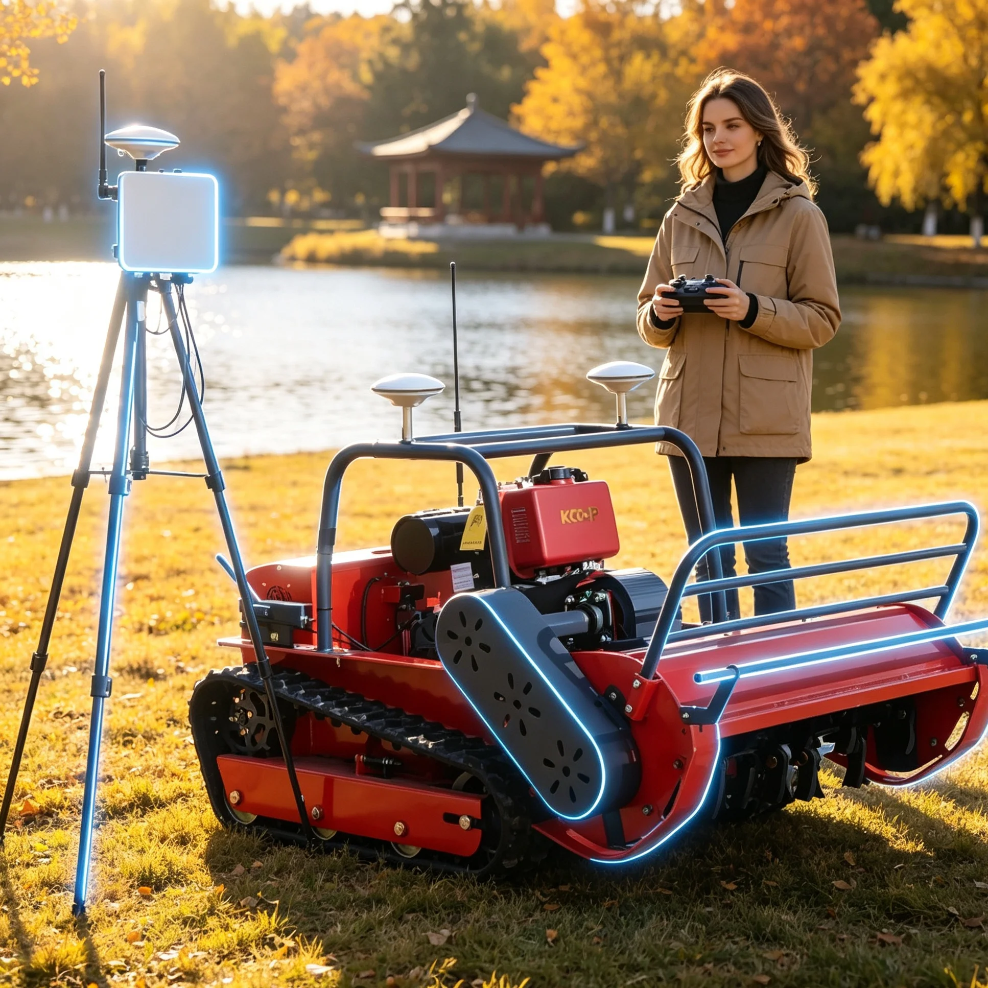 Customized 800s Series Robotic Grass Cutter, GPS Navigation, Remote Control, Low Vibration, For Home Lawn Daily Care