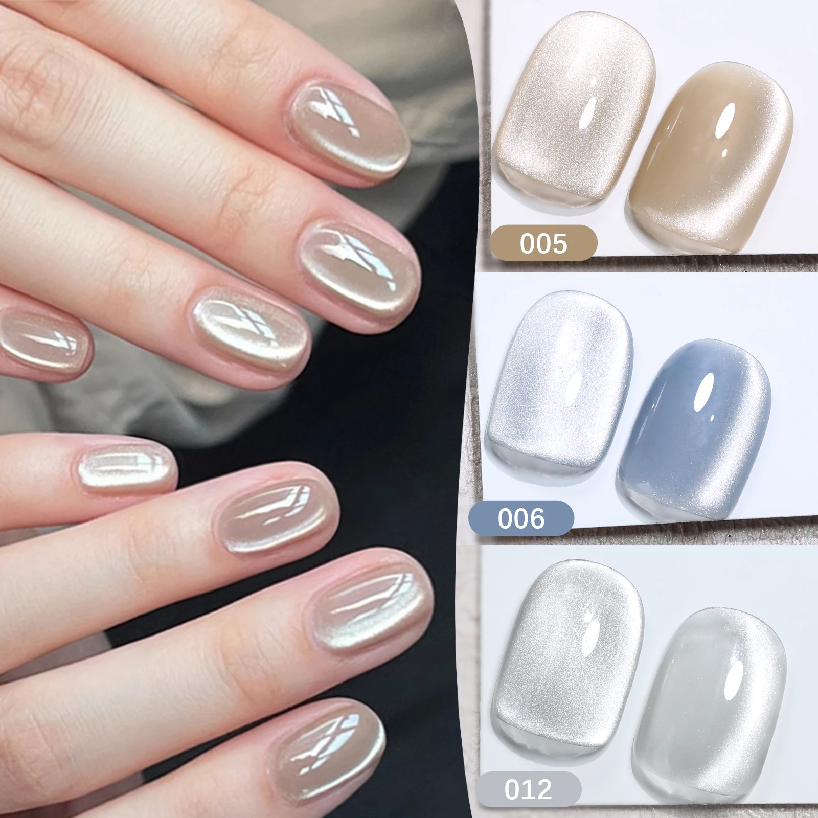 

7,5 мл фарфоровый магнитный гель с белым котом, супер блестящий голографический блестящий полупостоянный съемный УФ-светодиодный гель-лак для дизайна ногтей