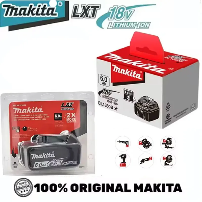 Batteria ricaricabile originale Makita 6.0Ah 18V per utensili elettrici Makita 18V BL1830 BL1830B BL1840 BL1840B BL1850 BL1850B