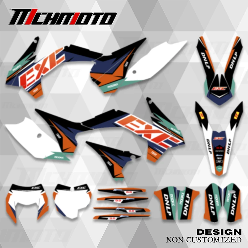 MCHMFG For KTM EXC EXC-F 125 250 300 350 450 2014-2016 SX SXF 2013-2015 Full Graphics Decal Stickers Custom Number Name Sticker