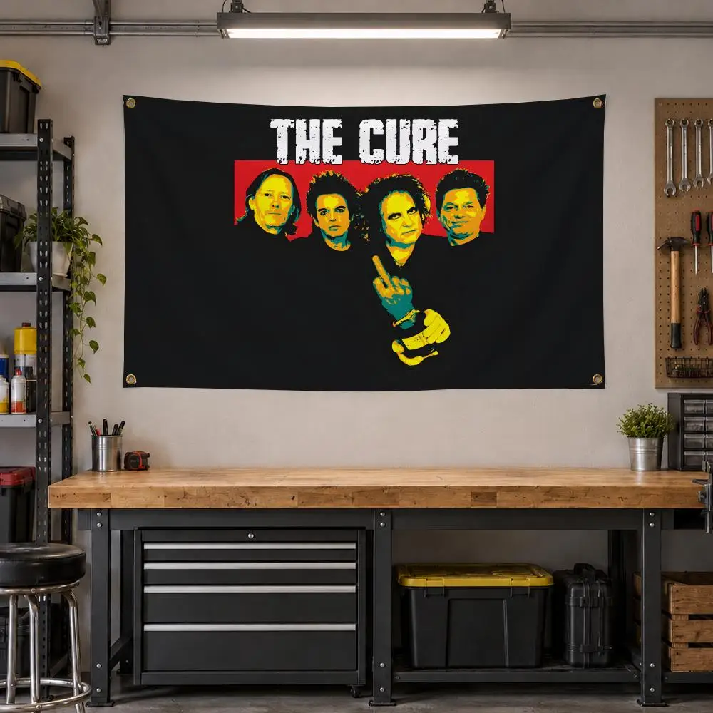 Band The Cure Goth Rock Flags Personalized Banner Flag Room Dorm Camping Picnic Garage Bar Outdoor Wall Decor