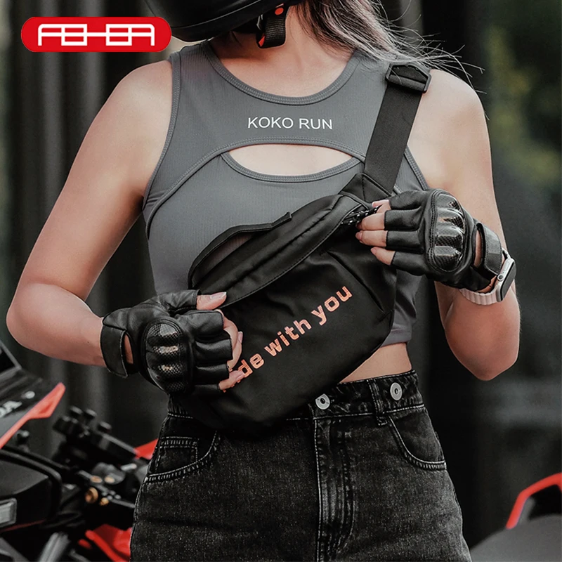 

FEHER Motorcycle Waist Bags BT-003 Large Capacity Multi-functional Bags Commuter Casual Fashion Letter Reflective Design Bags