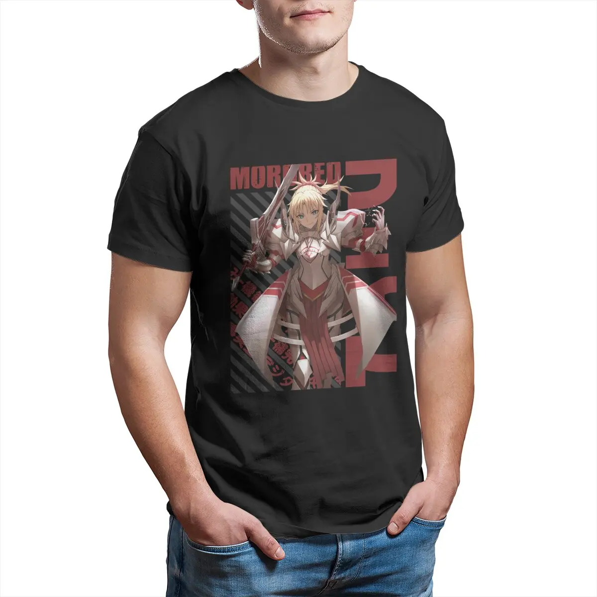 Fate Mordred Fate Stay Night Fate Grand Order Fgo fate kaleid liner Manga Japan T-Shirt for Men 100% Cotton printed Clothes