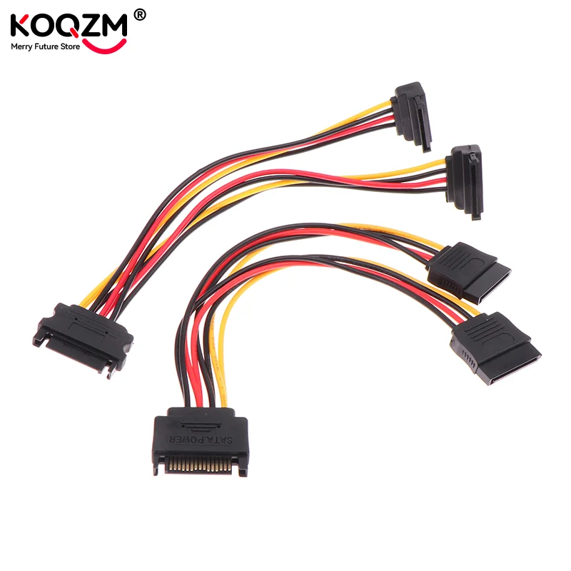 SATA Power Y Splitter Cable 15 Pin SATA Male to Dual 15 Pin Female Power Cable 20CM Sata Extension Cord For HDD SSD Hard Disk