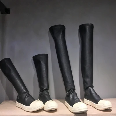 Nowe buty damskie na buty do kolan luksusowe adidasy zimowe w stylu Casual markowa buty na śnieg wiosna czarne duże rozmiary w połowie buty ze