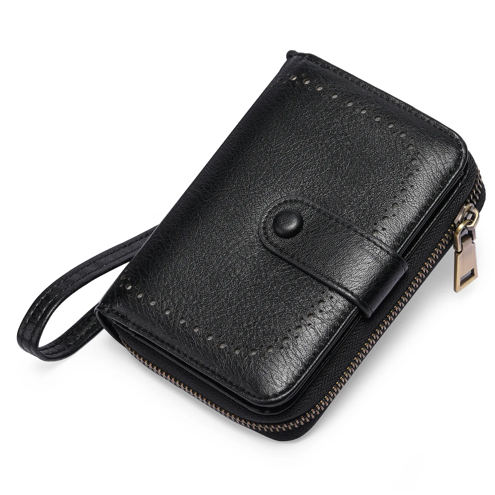 

Women's new wallet, European and American vintage oil wax leather organ card bag, multifunctional wallet