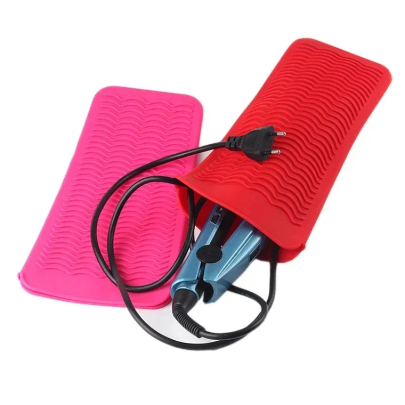 Outil de coiffure en silicone pour fer à friser, fer à lisser, tapis anti-chaleur, non ald, plat, voyage, poudres polymères, degré de chaleur