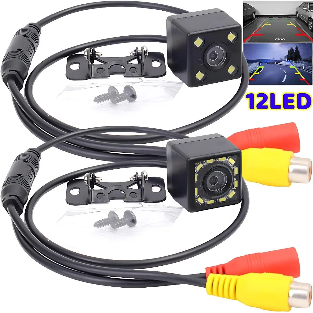 Waterproof 12 LED Night Vision Car Rear View Camera HD Color Image Backup Reverse Parking Monitor Wide Angle Auto Electronics