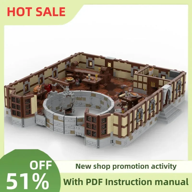 New Famous Dungeons Game Series Yawning Portal Moc Street View Model Custom Puzzle Diy Creative Ideas Kid Toys Birthday Gift