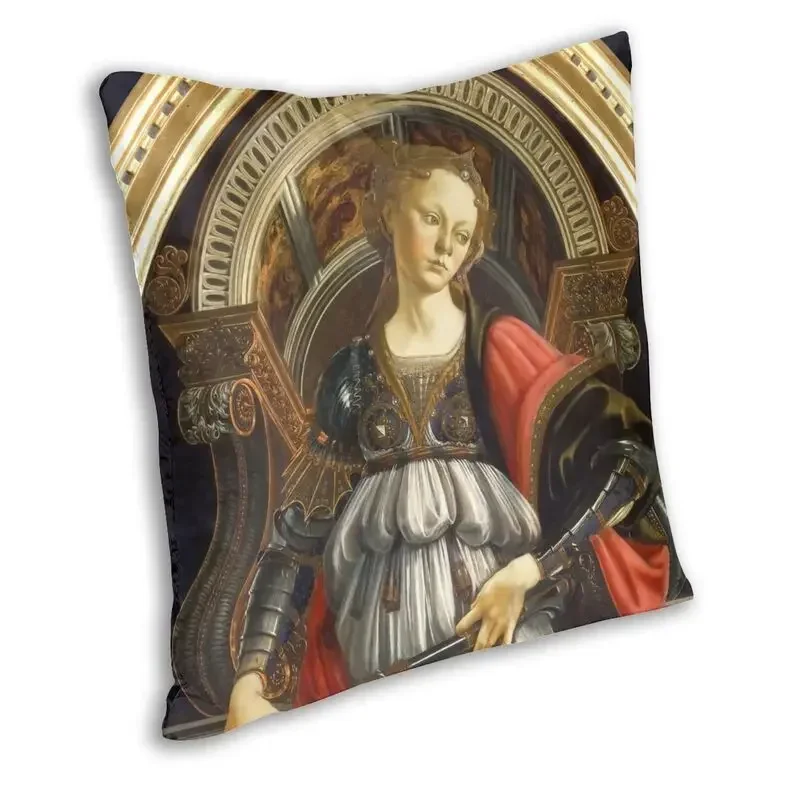 Sandro Botticelli Fortitude Italian Painter Sofa Cushion Cover Famous Painting Artist Throw Pillow Case Decor Home Pillowcase