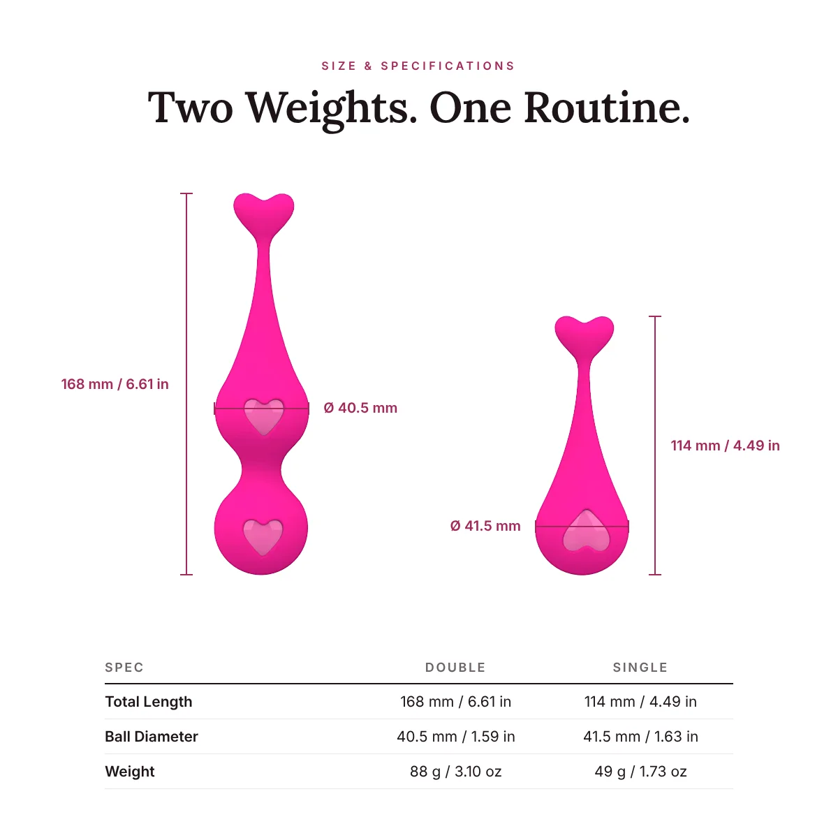Kegel Balls for Women, 2-Piece Silicone Kegel Exercise Weights with Steel Balls, Ben Wa Ball Set for Pelvic Floor Training