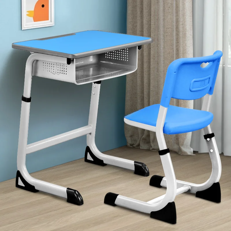 Wholesale School Furniture adjustable single Student Desk And Chair Set learning Reading Table Education Furniture for kids