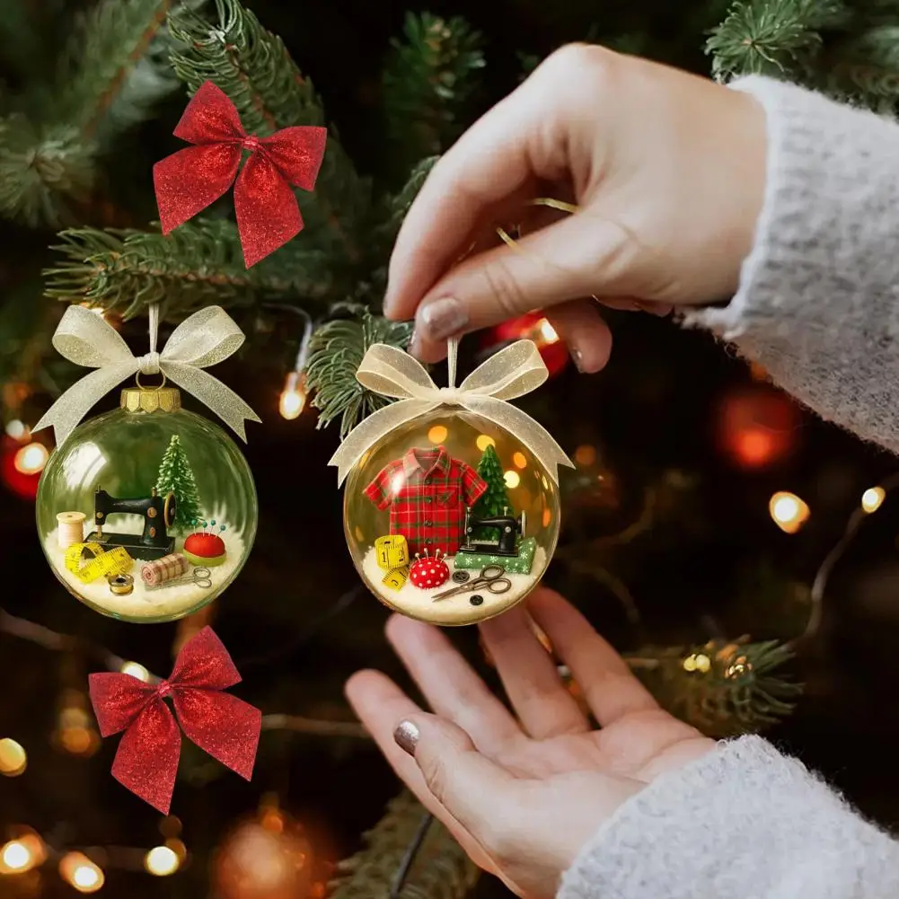 عيد الميلاد الخياطة زخرفة مخيط يدويا كرة الثلج الديكور ماكينة خياطة الرجعية عيد الميلاد الكرة الحلي عطلة احتفالية للحرف اليدوية