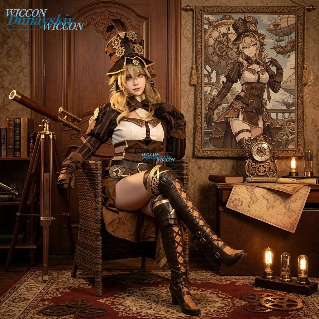 

Women Steampunk Handsome cos Anime games Honkai Impact 3rd:Vill-V Cosplay Costume wig shoes Cosplay Costumes Sets