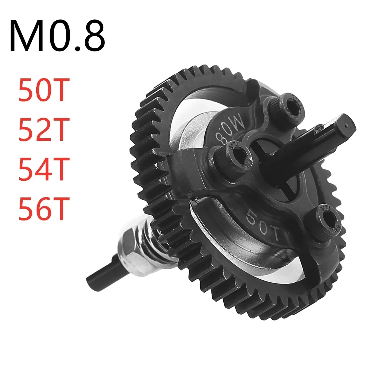 Metal Steel M0.8 50T 52T 54T 56T Spur Gear Slipper Clutch 6766 for 1/10 Traxxas Ford Fiesta Telluride 4X4 RC Car Upgrade Parts