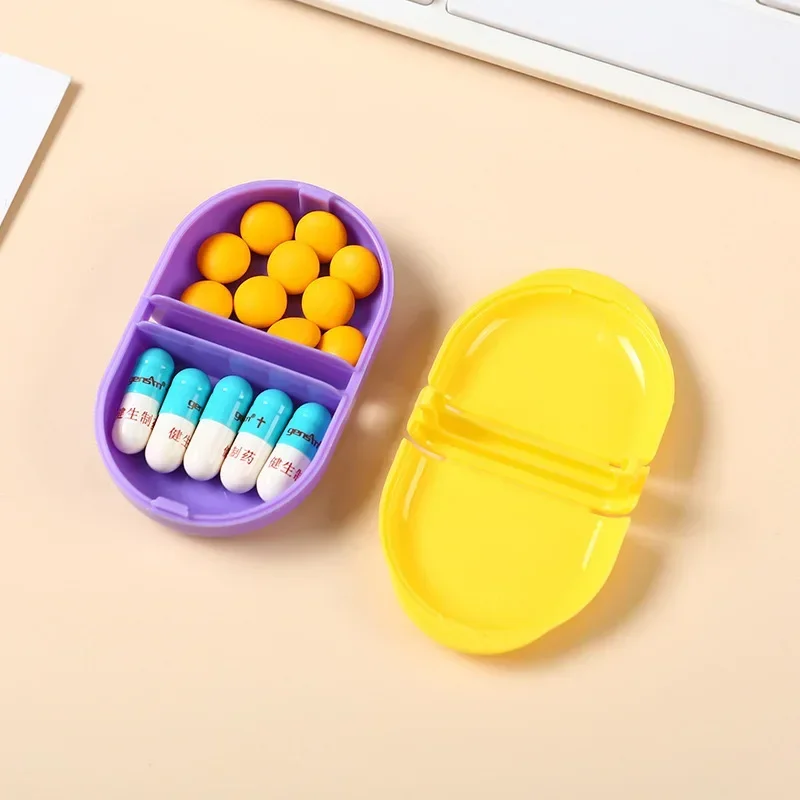 Pill Box Mini Pill Case 2 Grids Tablet Pill Organizer Dispenser Pillbox Travel Tablet Holder Container Medicine Drug Storage Box