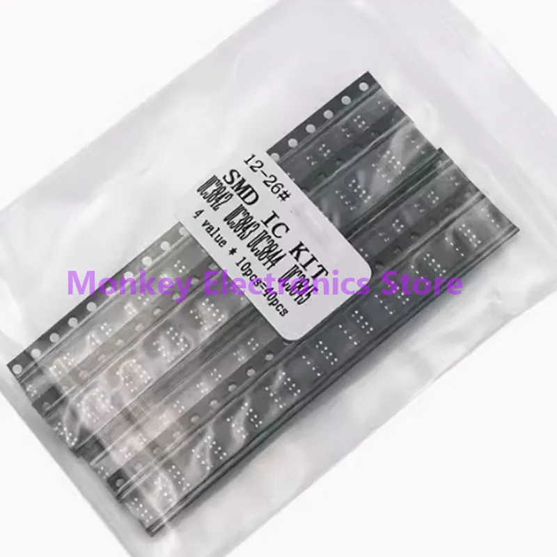 40PCS SMD Power IC Sample Pack UC3842B UC3843B UC3844B UC3845B Four kinds of each 10 pcs.