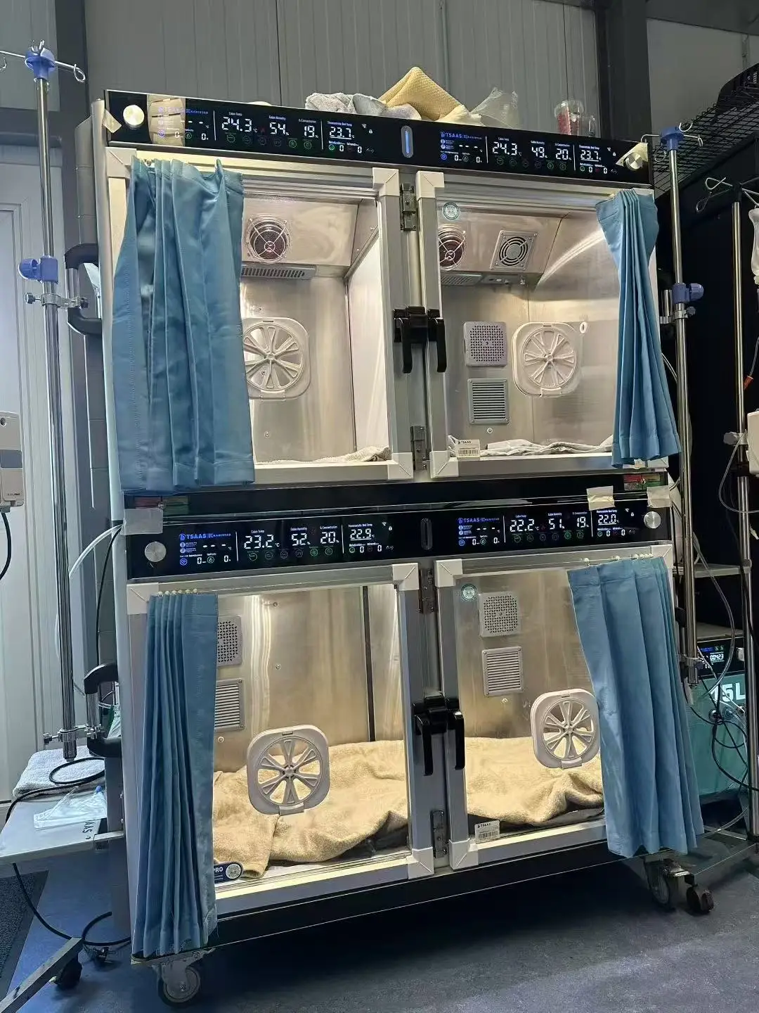 Veterinary Oxygen Cage Chamber Cages Stainless Steel Pet Hospital Intensive Care Pet ICU Cage