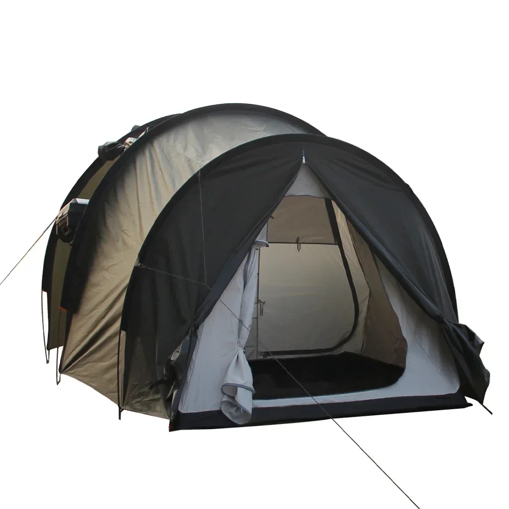 2024 Newest Model, Windproof and Rainproof Portable Covered Turbo Tent Camping Motorcycle Tent