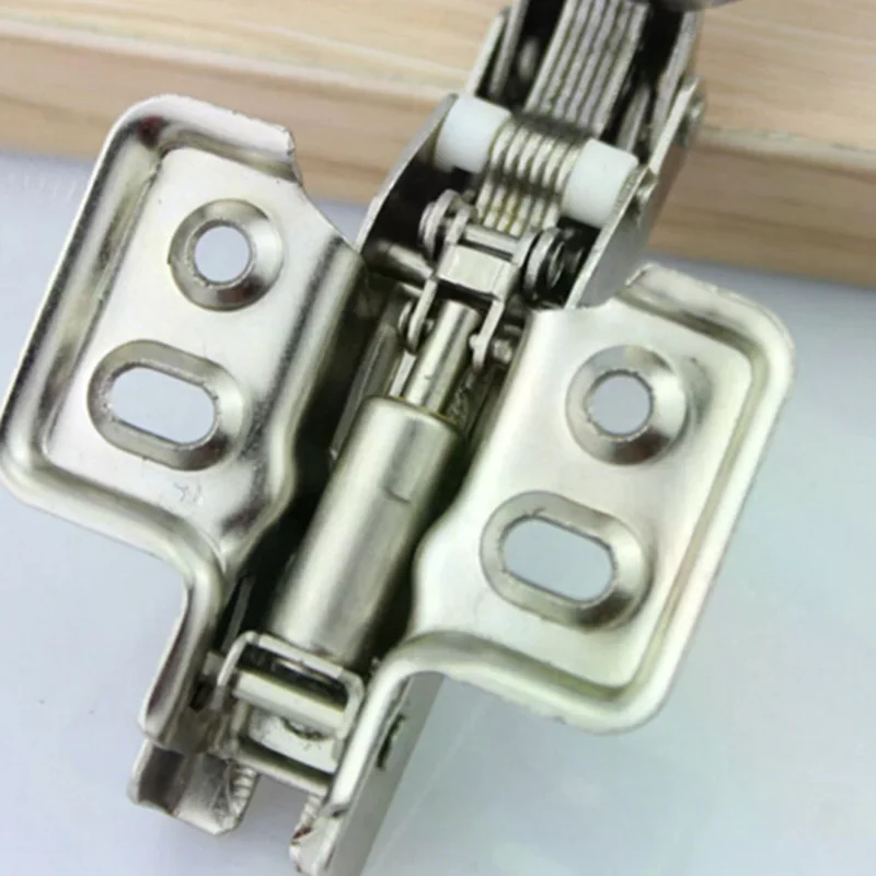 1Pcs Modern Hydraulic Cabinet Hinges Soft Close Damping Brushed Stainless Steel Metal Door Mount For Kitchen Cabinets Wardrobe