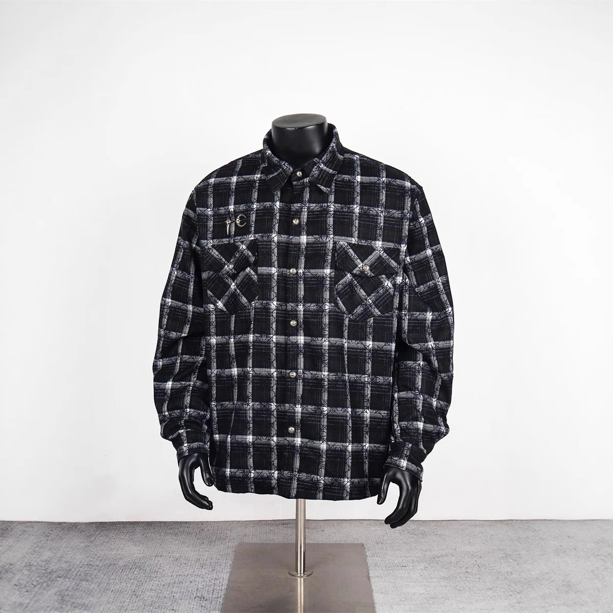 Thug Club 2026 New Street Hip-Hop Style All-Over Print Stars & Moon Unisex Long-Sleeve Plaid Shirt