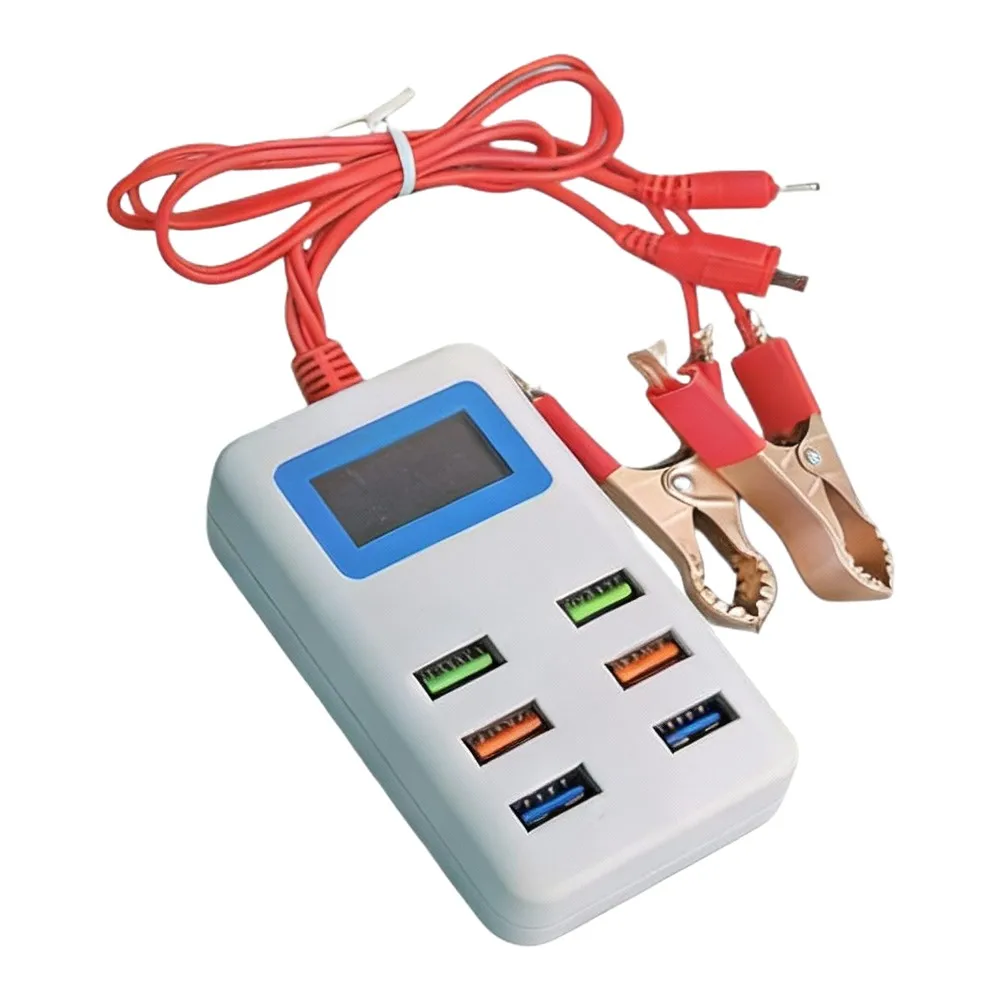 12-24V Multi-functional In Common Use 6-USB Charging Clip With LCD Display Fast Charging For The Fastest Charging Results