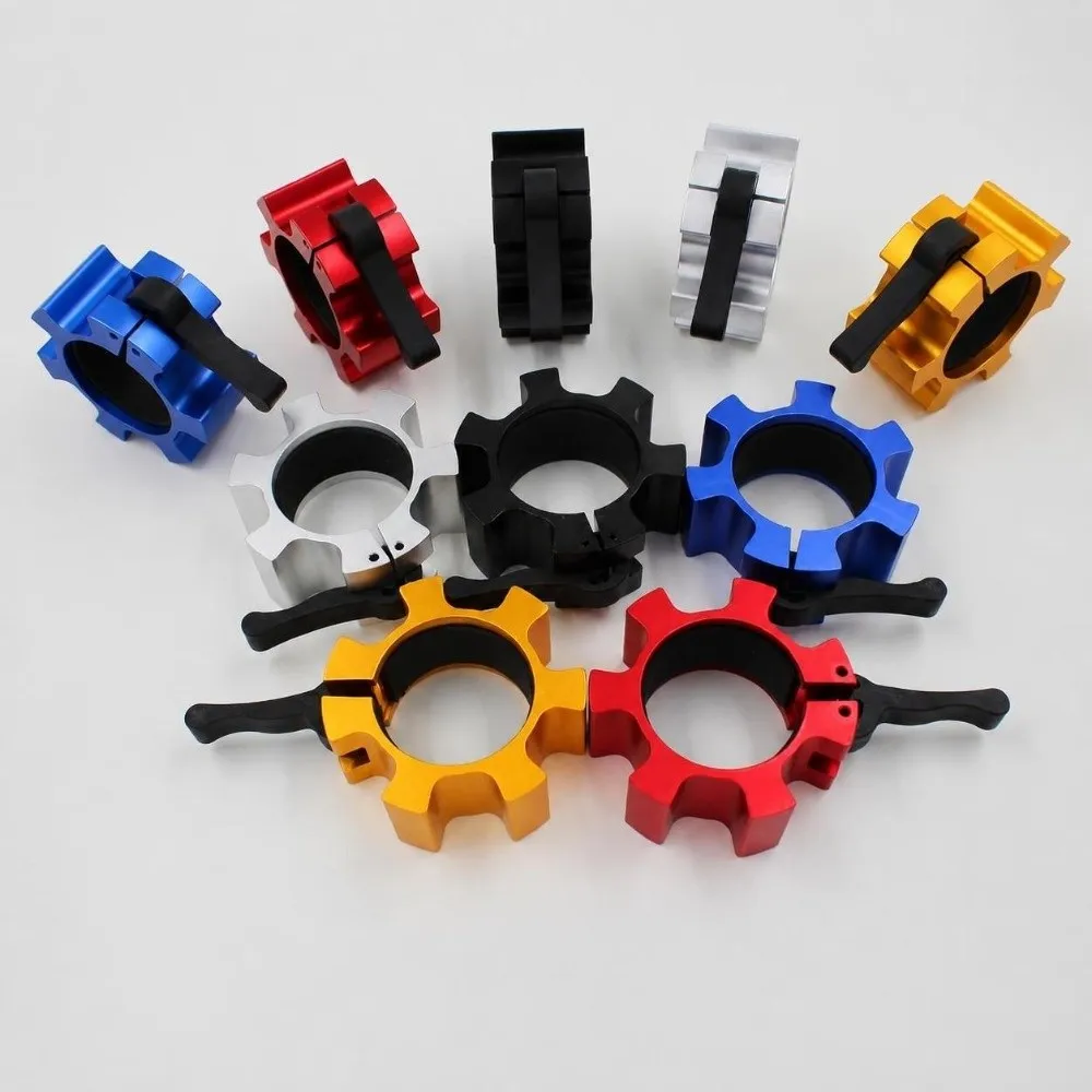 2pcs 2 Inch Barbell Clamps Aluminum Alloy Quick Release Barbell Clips Heavy Duty Strength Training Bar Lock Clips