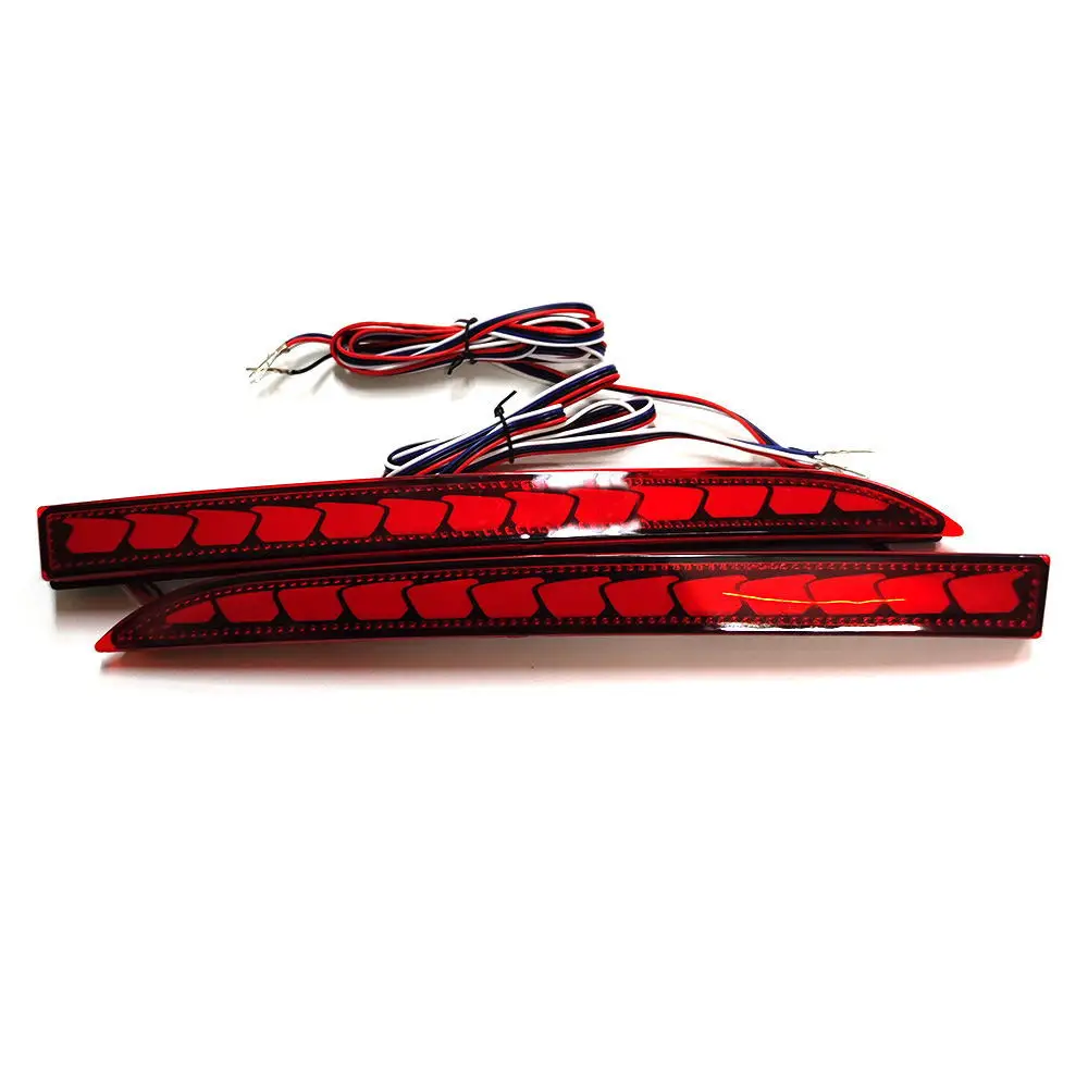 

For MALAYSIA PERODUA MYVI 2015-2017 2Pcs Car Rear Bumper Light Reflector Driving Brake Light Dynamic Turn Signal Rear Fog Lamp