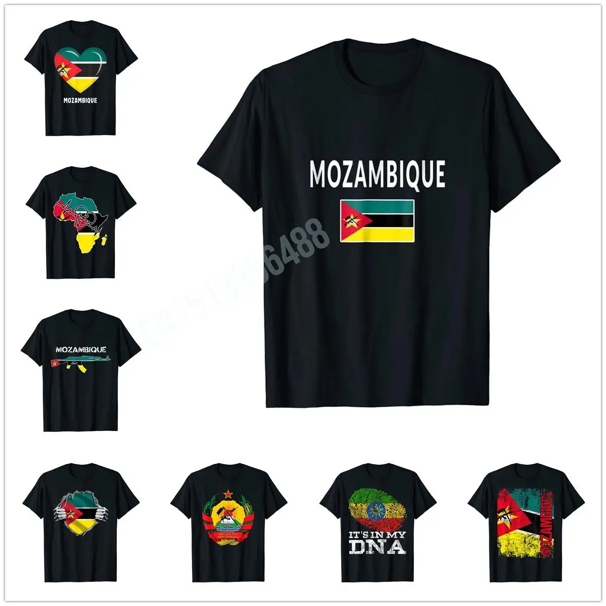 More Design Mozambique Flag Mozambican T-Shirt For Men Women T Shirt Hip Hop Tops Cotton Tees