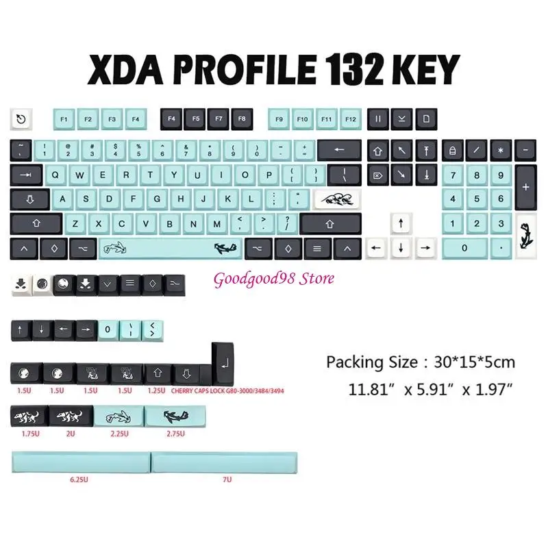 Mizu Keycaps 132 Keys PBT XDA ميكانيكية لـ DZ60/RK61/64/gk61/68/75/84/980/104 #6