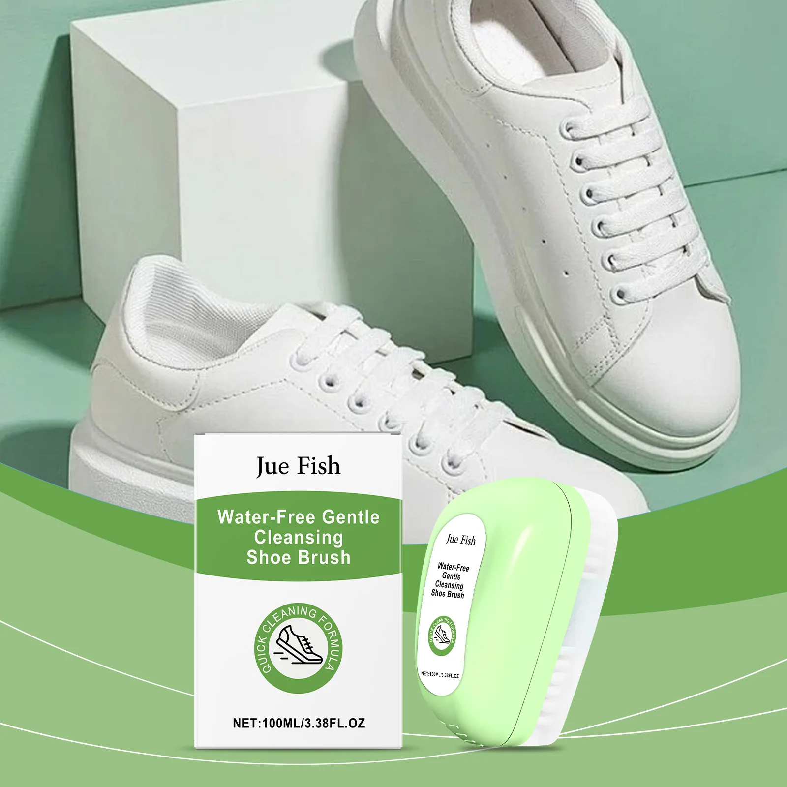 Набор для чистки белой обуви — пятновыводитель для кроссовок, не требуется вода, нежный на коже и холсте — включает чистящую щетку