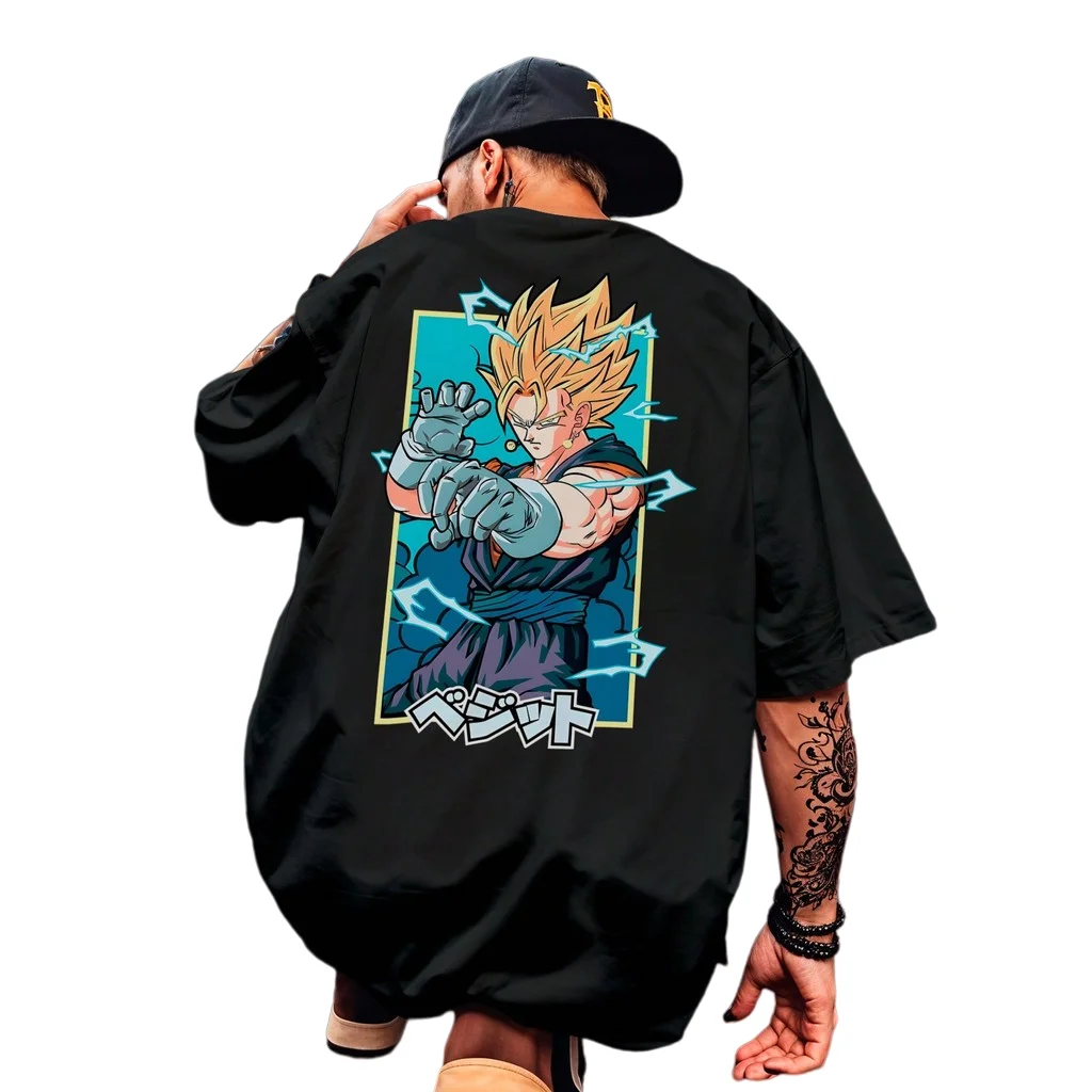 Summer 2026 Dragon Pearl Begett Vintage T-shirts for Men and Women with Short-sleeved Lightning Anime Prints Men's T-shirt