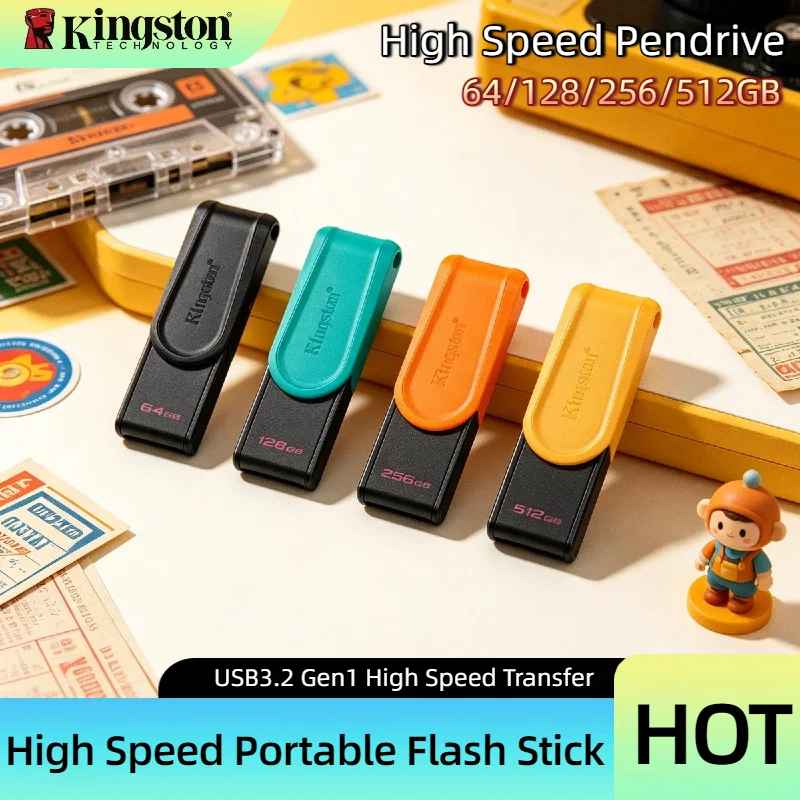 USB 3.2 Gen 1 Kingston High Speed Mini Pen Drive 64GB 128GB 256GB Flash Drive Memory Stick for Laptop PC Mac Backup