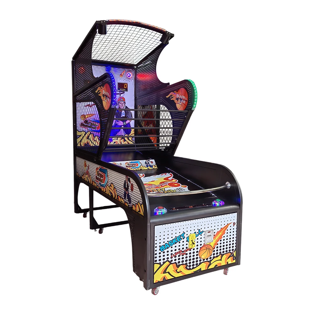 آلة لعبة كرة السلة التجارية، آلة إطلاق كرة السلة في الشوارع، آلة إطلاق النار على السلة المعدنية الإنجليزية #5