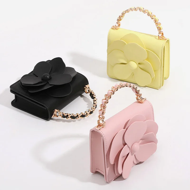 

Fashionable exquisite floral sweetheart small square one-shoulder bag for women solid decal flap multifunctional party handbag